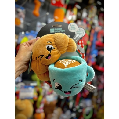 FuzzYard kawa i rogalik zabawka dla psa 2szt